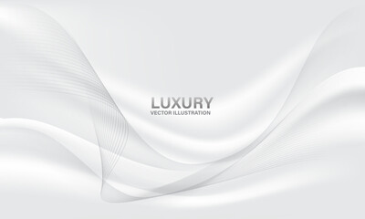 Abstract white grey wave luxury premium background vector