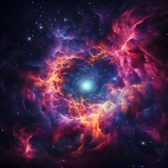 Obraz premium Amazing nebula. Stars and galaxies in space. Space background. Generative AI.