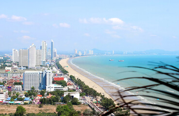 Stunning view of a waterfront city against a clear blue sky, creating a picturesque setting