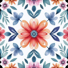 Fototapeta premium Seamless Floral Pattern in Watercolor