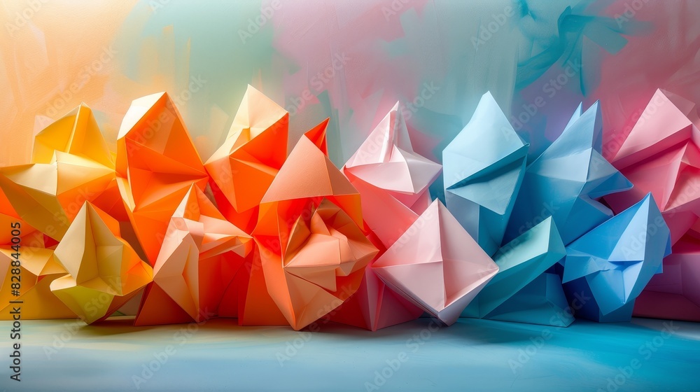 Poster dynamic geometry: vibrant three-dimensional structures in playful arrangements