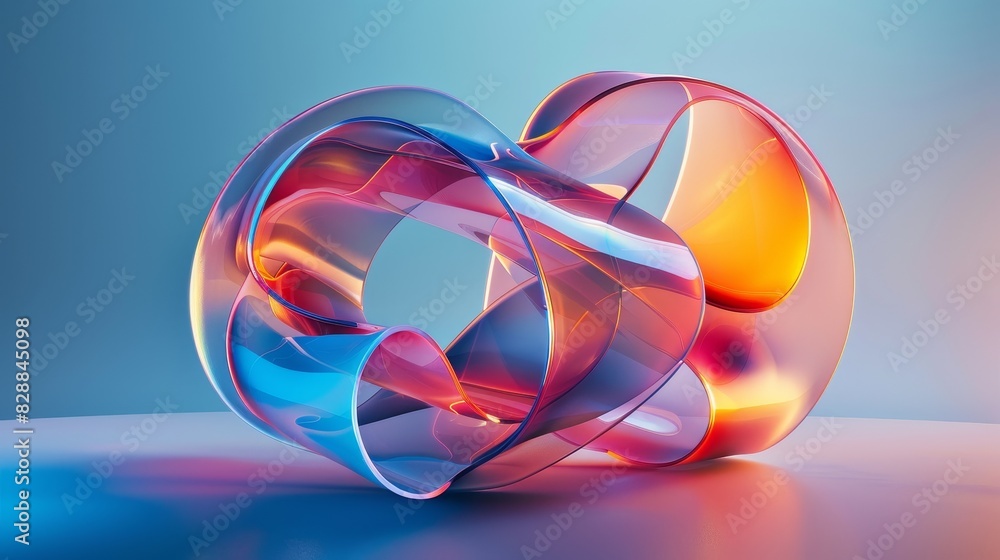 Poster dynamic 3d cubes: abstract shapes in vibrant motion