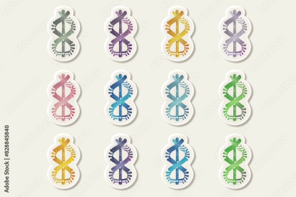 Poster artful representation of dna strands, combining science and art in a colorful display