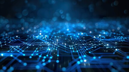 Obraz premium Digital background perfect for tech processes, neural networks, artificial intelligence, data transfer and encryption,