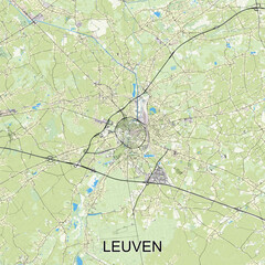 Leuven, Belgium map poster art