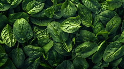 Fototapeta premium fresh organic spinach leaves on rustic wooden table - healthy green food background for vegan and vegetarian diets