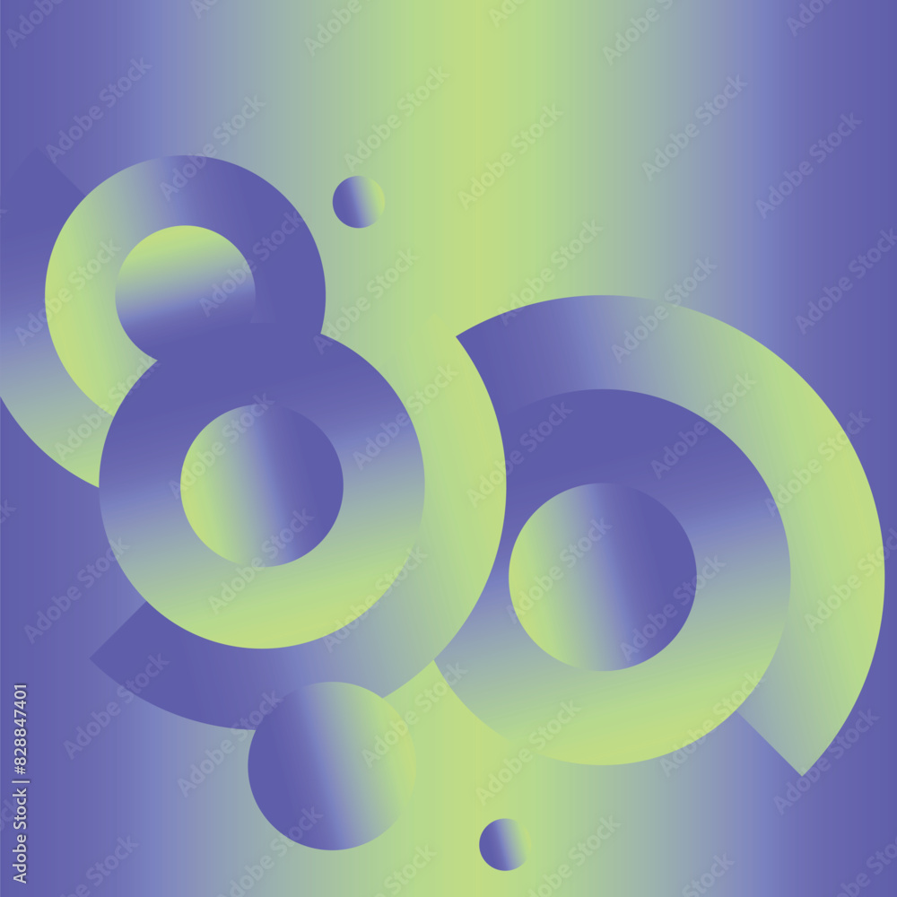 Fototapete Futuristic gradient circles and halfcircles background. Circle shapes composition. Vector dynamic illustration