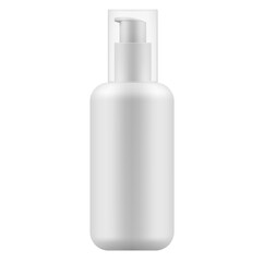 Blank plastic cosmetic bottle mockup on white background, White medical bottle, Small White Bottle of Hand Sanitizer, Skin Antiseptic, Antibacterial Fluid, Makeup Remover or Hair Spray