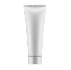 tube of cream isolated white backgraund, blank packaging cosmetic plastic tube on white background, Mockup plastic tube for cosmetics