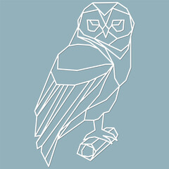 Beautiful illustration of an owl bird, beautiful lines, laser cutting