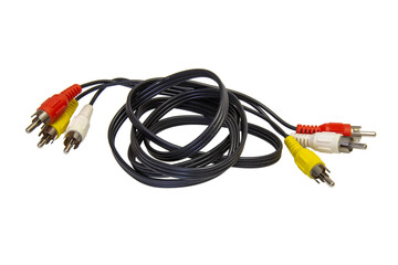 Connectors inputs and outputs audio and video for signal devices isolated on white background