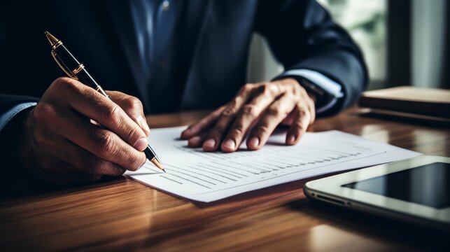 Key moment. home sale closing, signing documents - real estate transfer and property exchange