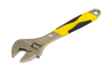 Adjustable wrench isolated on white background