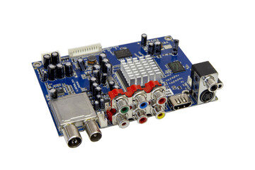 Printed circuit board isolated on white background