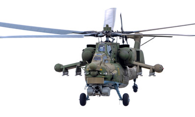 Mil Mi-28N attack helicopter of russian air force isolated on white background