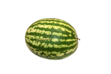 Large ripe striped watermelon isolated on white background