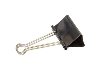 Black Paper clip isolated on white background