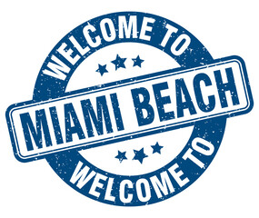 Fototapeta premium Welcome to Miami Beach stamp. Miami Beach round sign