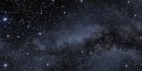 Fototapeta premium A mesmerizing nightscape showing a star-studded sky with twinkling stars and cosmic dust clouds