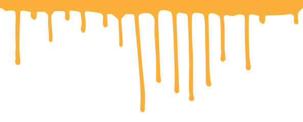 Drips of orange color ink paint, background. Vector illustration