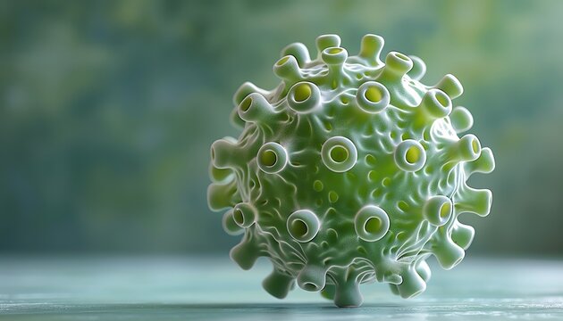 3D depiction of a norovirus particle, known for causing gastroenteritis