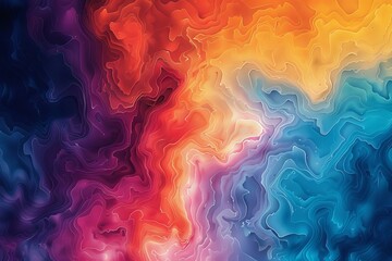 Captivating Abstract Painting with Vibrant Hues and Dynamic Forms