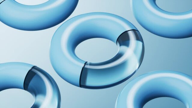 Abstract torus shape glass geometry, 3d rendering.