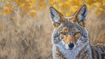 Portrait of a Grey Wolf in the Wild