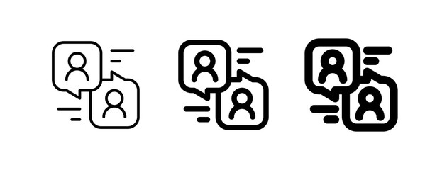 Editable conversation, message, communication vector icon. Remote work, job, profession, freelance. Part of a big icon set family. Perfect for web and app interfaces, presentations, infographics, etc