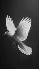 Peaceful Dove in Stylized Illustration Generative AI