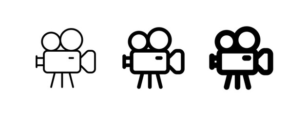 Editable film video camera, film production, studio vector icon. Movie, cinema, entertainment. Part of a big icon set family. Perfect for web and app interfaces, presentations, infographics, etc