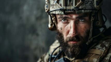 Fototapeta premium Portrait of special forces soldier