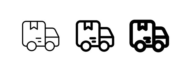 Editable delivery truck vector icon. Shipping, delivery, e-commerce, transport, logistics. Part of a big icon set family. Perfect for web and app interfaces, presentations, infographics, etc