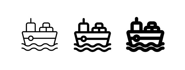 Editable cargo ship vector icon. Shipping, delivery, e-commerce, transport, logistics. Part of a big icon set family. Perfect for web and app interfaces, presentations, infographics, etc