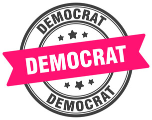 democrat stamp. democrat label on transparent background. round sign