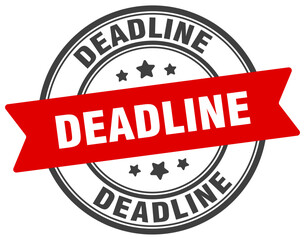 deadline stamp. deadline label on transparent background. round sign
