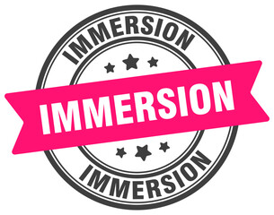 immersion stamp. immersion label on transparent background. round sign