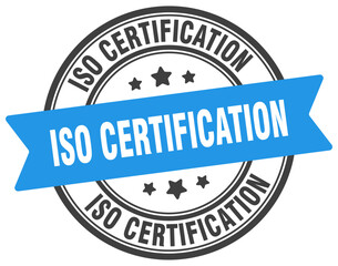Fototapeta premium iso certification stamp. iso certification label on transparent background. round sign