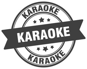 karaoke stamp. karaoke label on transparent background. round sign