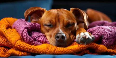 A Hungarian Vizsla enjoys a cozy nest of blankets at home. Concept Dog Photography, Cozy Home, Hungarian Vizsla, Blanket Nest, Pet Portraits