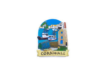 Souvenir magnet – Cornwall in white background