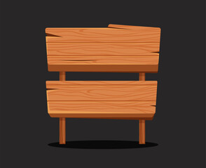 Wooden boards isolated set. Vector design element cartoon illustration	
