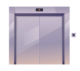 Opening and closing elevators doors. Design graphic element illustration	