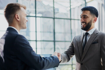 closeup of handshake of business partners