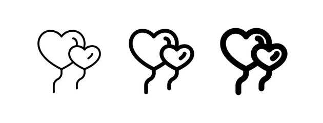 Editable hearts balloon vector icon. Wedding, valentine, love, celebration. Part of a big icon set family. Perfect for web and app interfaces, presentations, infographics, etc