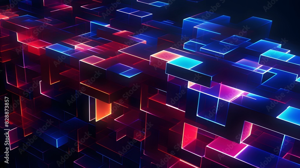 Poster 3d digital abstract background. generative ai.