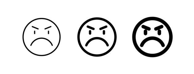 Editable upset, angry, mad expression emoticon vector icon. Part of a big icon set family. Part of a big icon set family. Perfect for web and app interfaces, presentations, infographics, etc