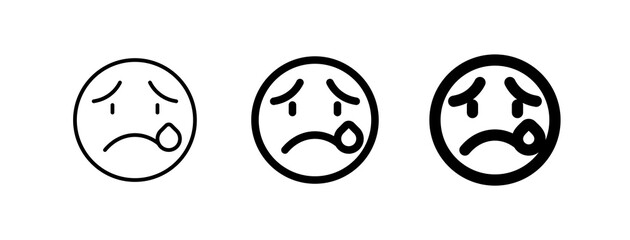 Editable crying, sad tears expression emoticon vector icon. Part of a big icon set family. Part of a big icon set family. Perfect for web and app interfaces, presentations, infographics, etc