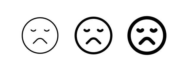 Editable frown, sad expression emoticon vector icon. Part of a big icon set family. Part of a big icon set family. Perfect for web and app interfaces, presentations, infographics, etc