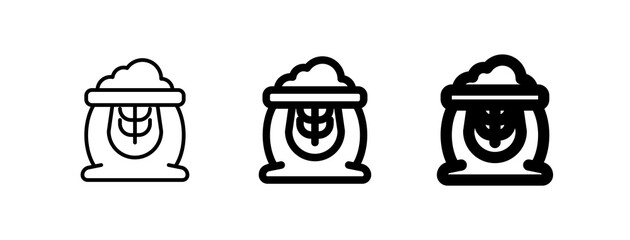 Editable flour, wheat, sack vector icon. Food, farm, grocery, harvest. Part of a big icon set family. Perfect for web and app interfaces, presentations, infographics, etc